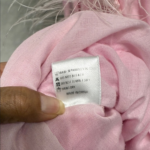 LOLA AND THE BOYS Size 6 Feather Sleeve Tired Tulle Dress Bubble Gum Pink - Picture 10 of 10